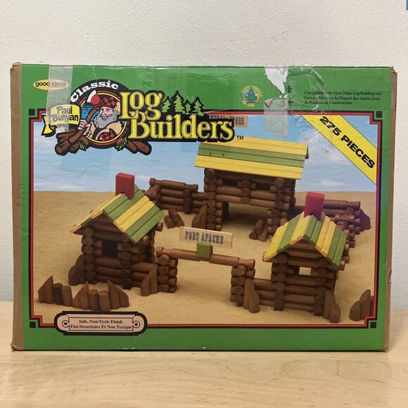 Paul Bunyan Other - Vintage Paul Bunyan Log Builders Construction Set Fort Apache